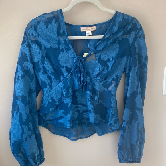NWT BOG Collective Shear Floral Top - Picture 1 of 5